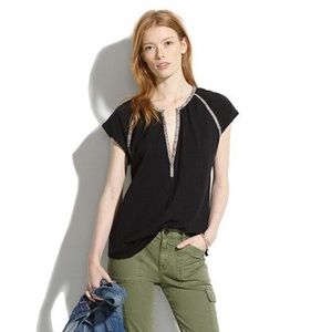 Madewell Stitchline Embroidered Blouse